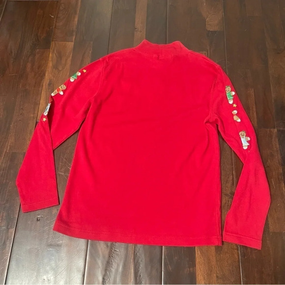 Planet & Company Long Sleeve Turtle Neck Women’s Small Red Gingerbread Design - Picture 6 of 7